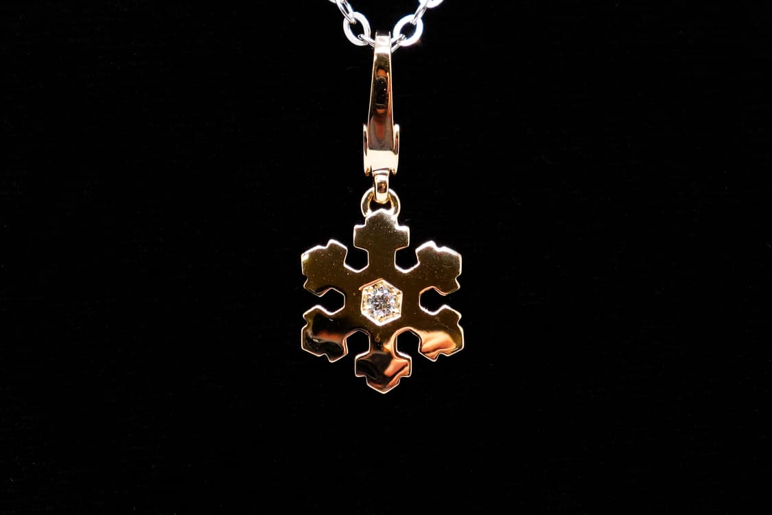 불가리 스노우플레이크 천연 다이아몬드 18K 옐로우골드 목걸이 펜던트 상품이미지6