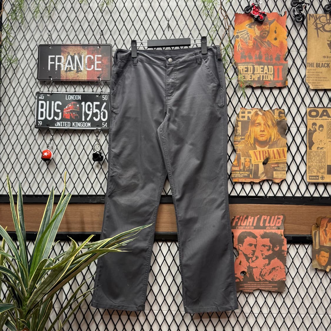 00s 칼하트 캔버스 워크 팬츠 사이드 포켓 포인트 그레이 상품이미지2