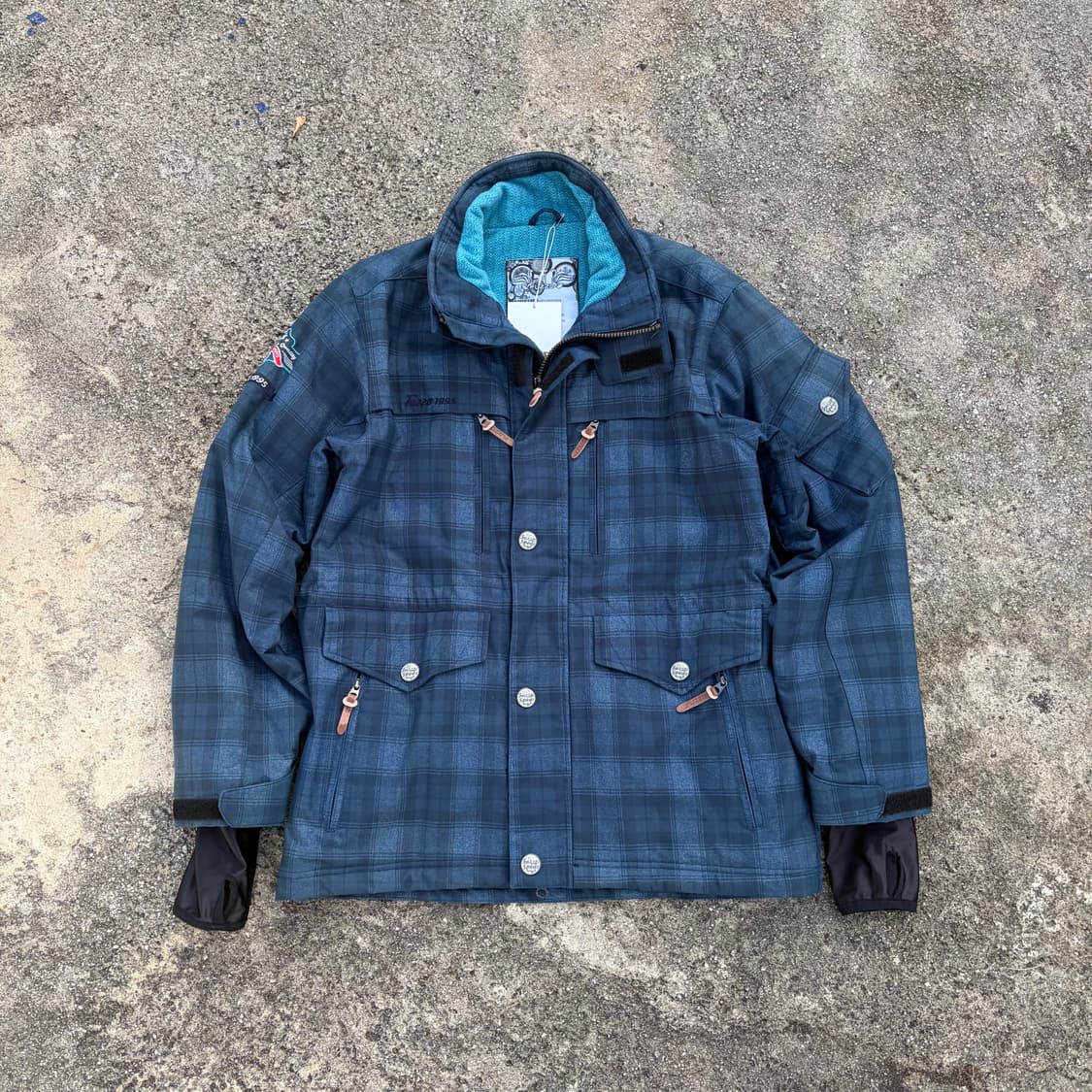 푸조 빈티지 체크 필드 자켓 M 상품이미지1
