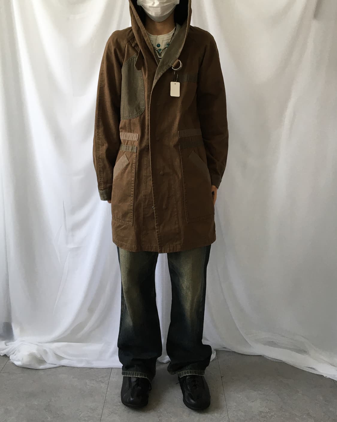 Patch point hood cotton coat 상품이미지1