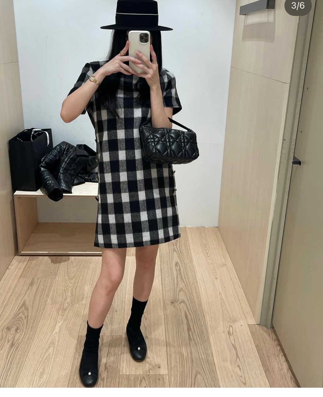  Wool Check Button Dress 상품이미지1