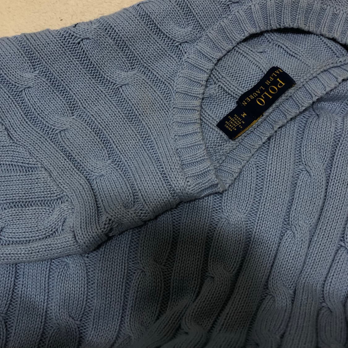 폴로 꽈배기 니트반팔티 M 상품이미지2