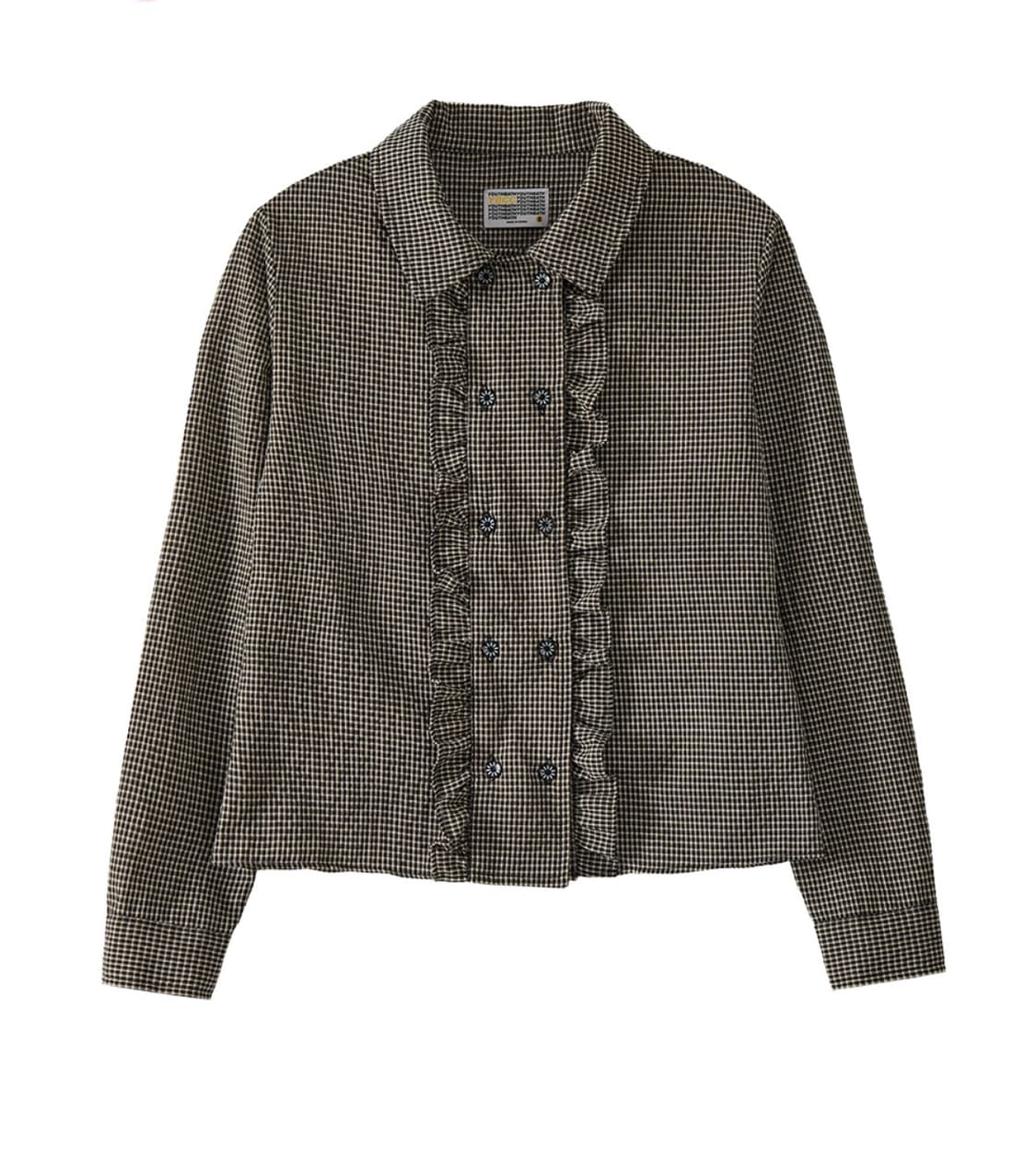 youthbath 유쓰배쓰 더블 버튼 프릴 체크 셔츠 s 상품이미지1