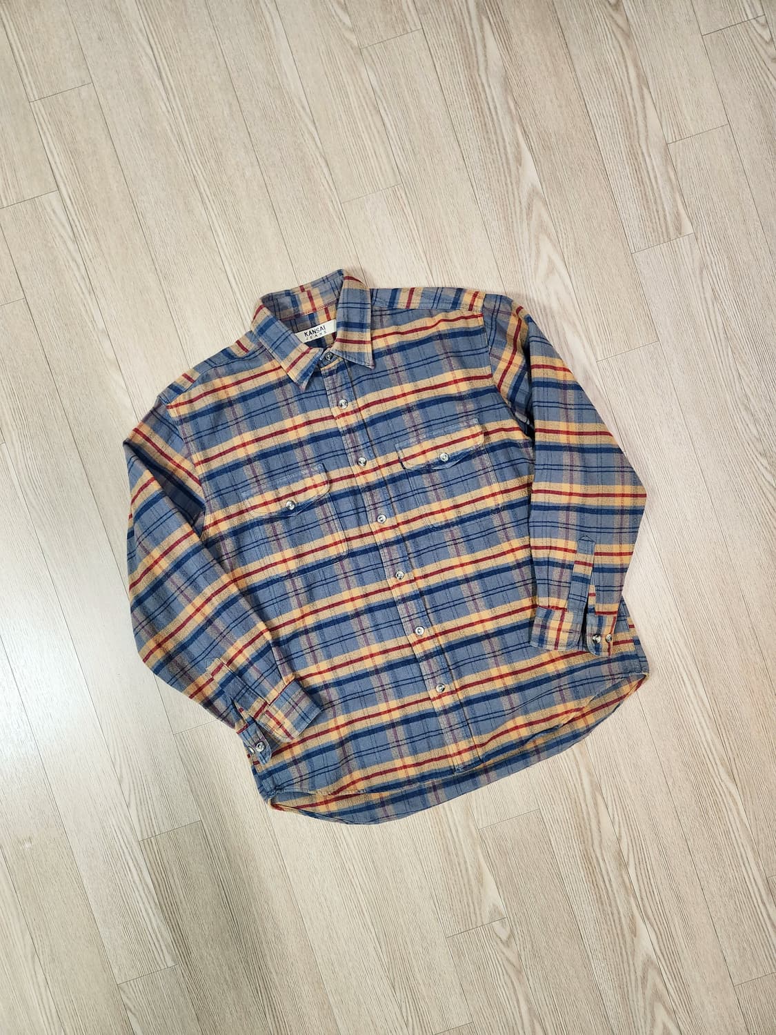 kansai yamamoto 러기드 더블 포켓 플란넬 셔츠 상품이미지3