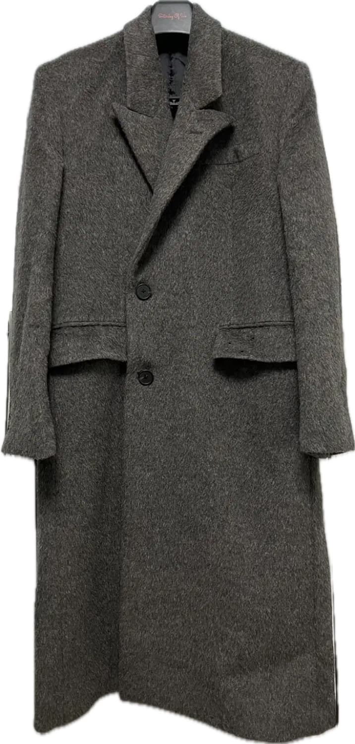 [M] STU 21FW Hairy Half Double Coat Grey 상품이미지4