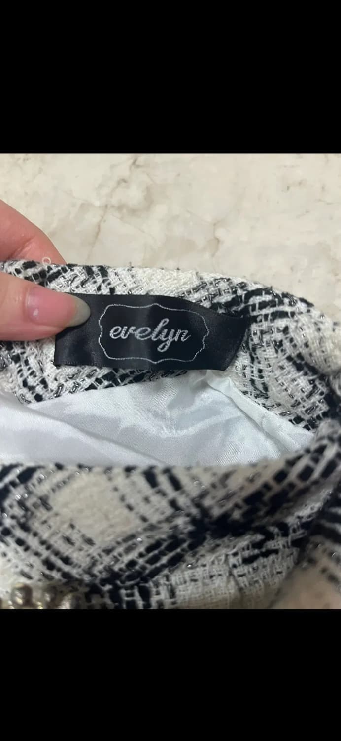 에블린 evelyn 트위드 체크 미니 스커트 grl 그레일 ingni 상품이미지3