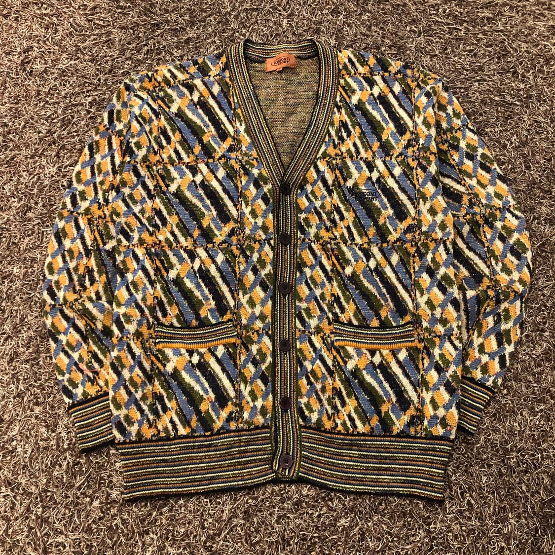 미쏘니 멀티컬러 울 패턴 가디건 상품이미지1