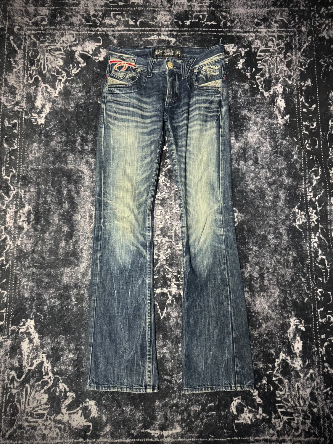 red pepper skull-printed denim pants 상품이미지1