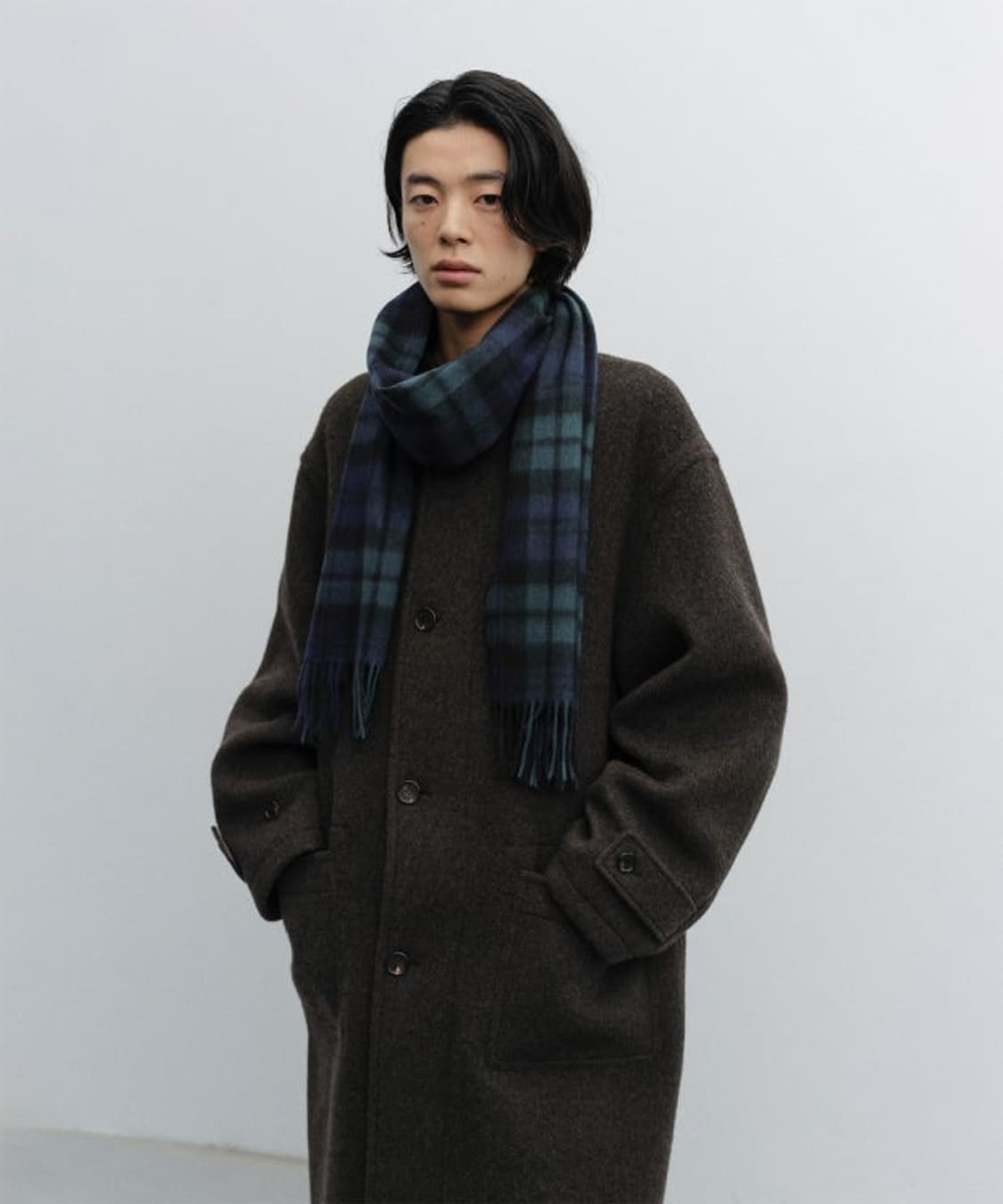 어나더오피스 캐시미어 머플러 블랙워치 상품이미지1