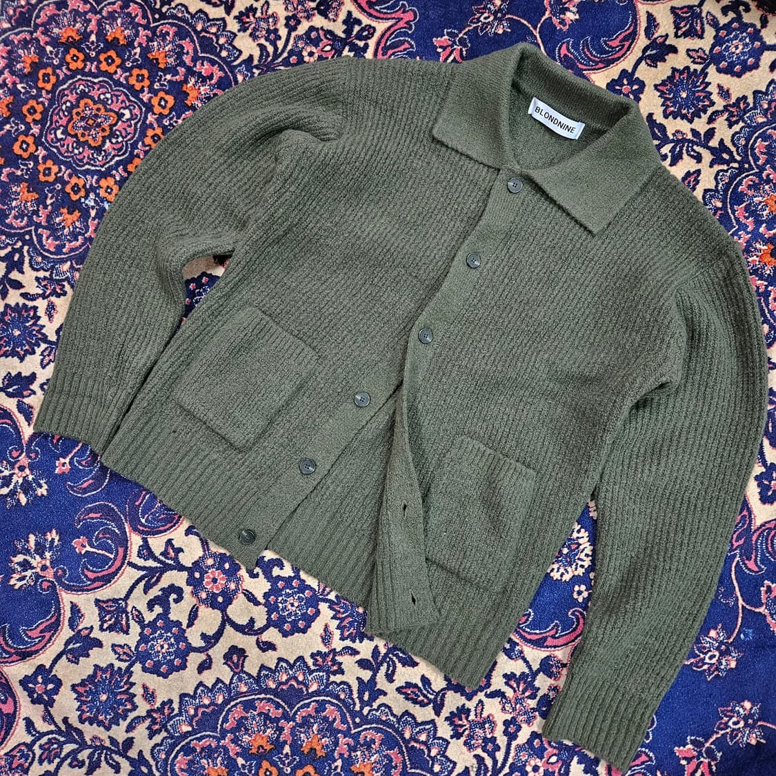 Blondnine 버튼 카라넥 니트 가디건 자켓 L size 상품이미지2