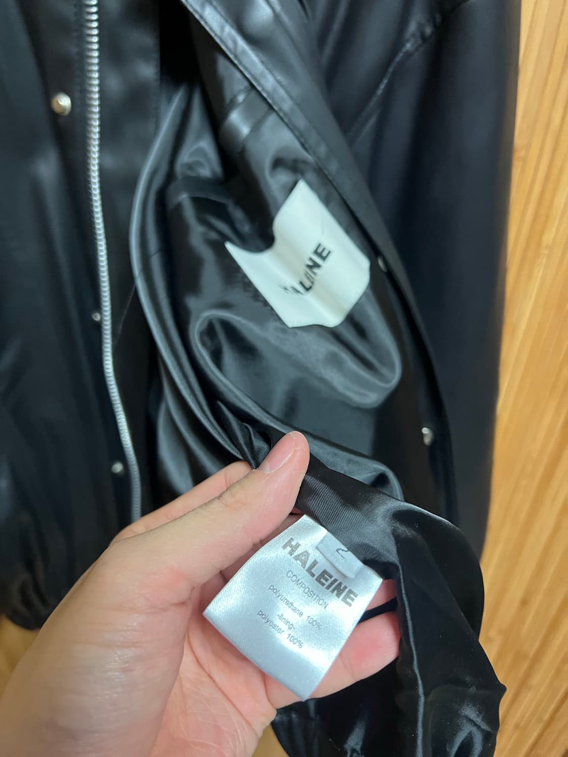 알렌느 에코레더 자켓 2사이즈 상품이미지4