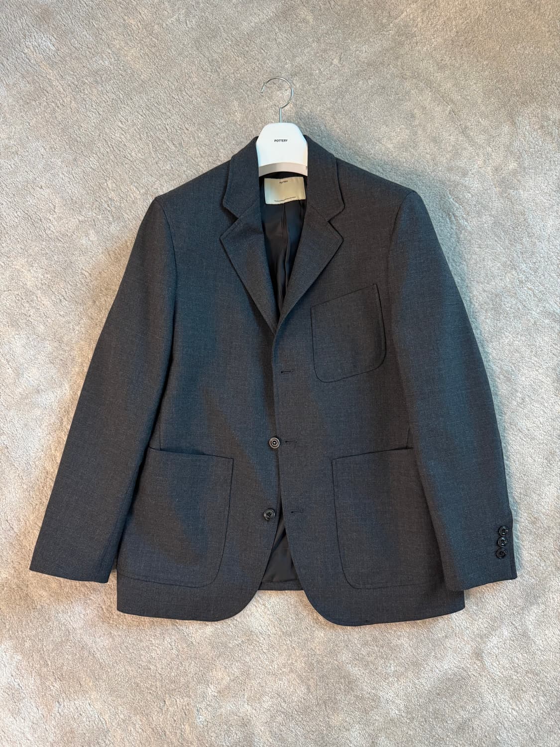 [포터리] 울 스포츠 자켓, 울 테이퍼드 팬츠(셋업) 차콜그레이 1사이즈 상품이미지4