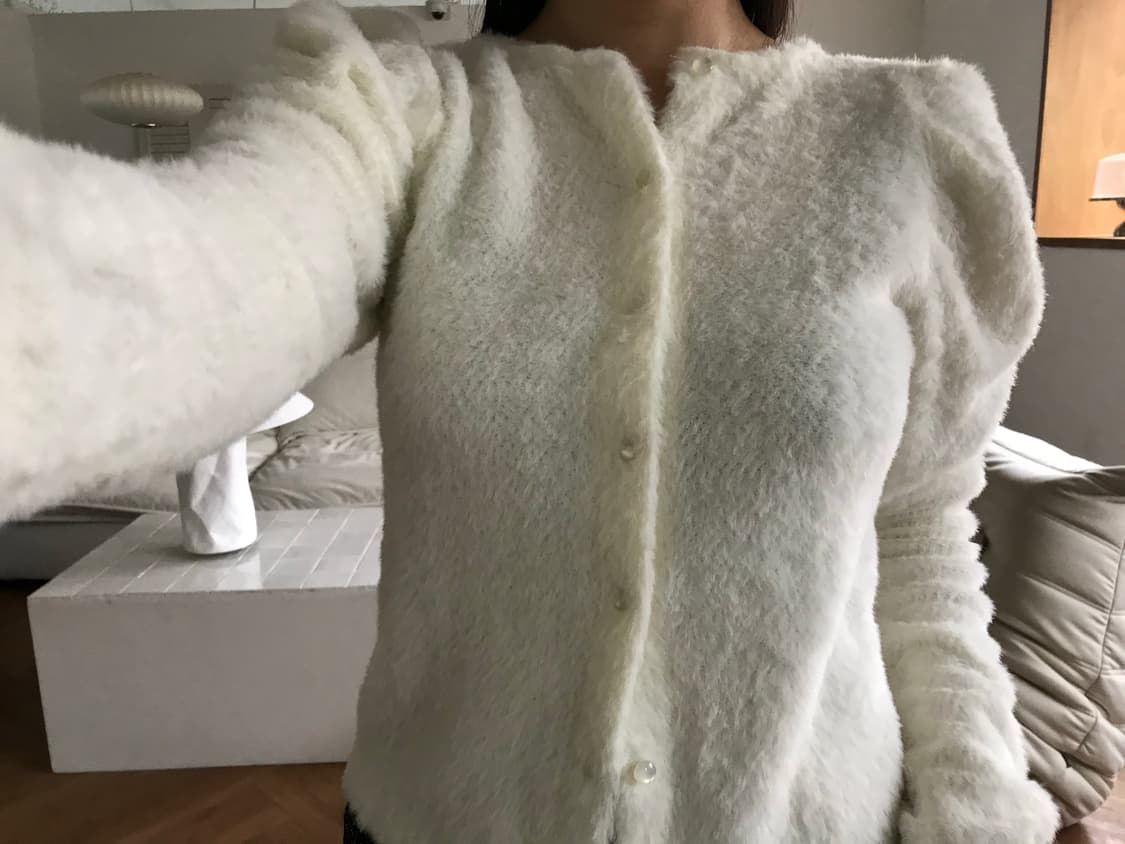 vintage ivory puff cardigan 상품이미지6