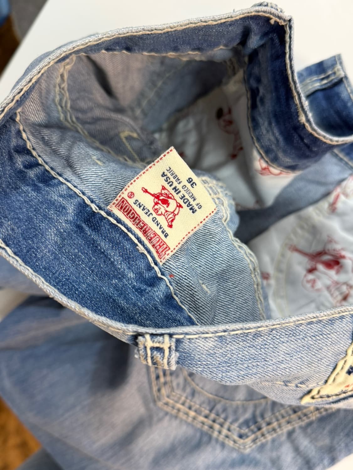 트루릴리젼 슬림 연청 데님 팬츠 상품이미지7