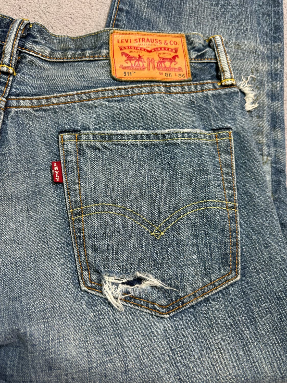 LEVIS 리바이스 빈티지 워싱 데미지 데님 청바지 / 86 상품이미지6