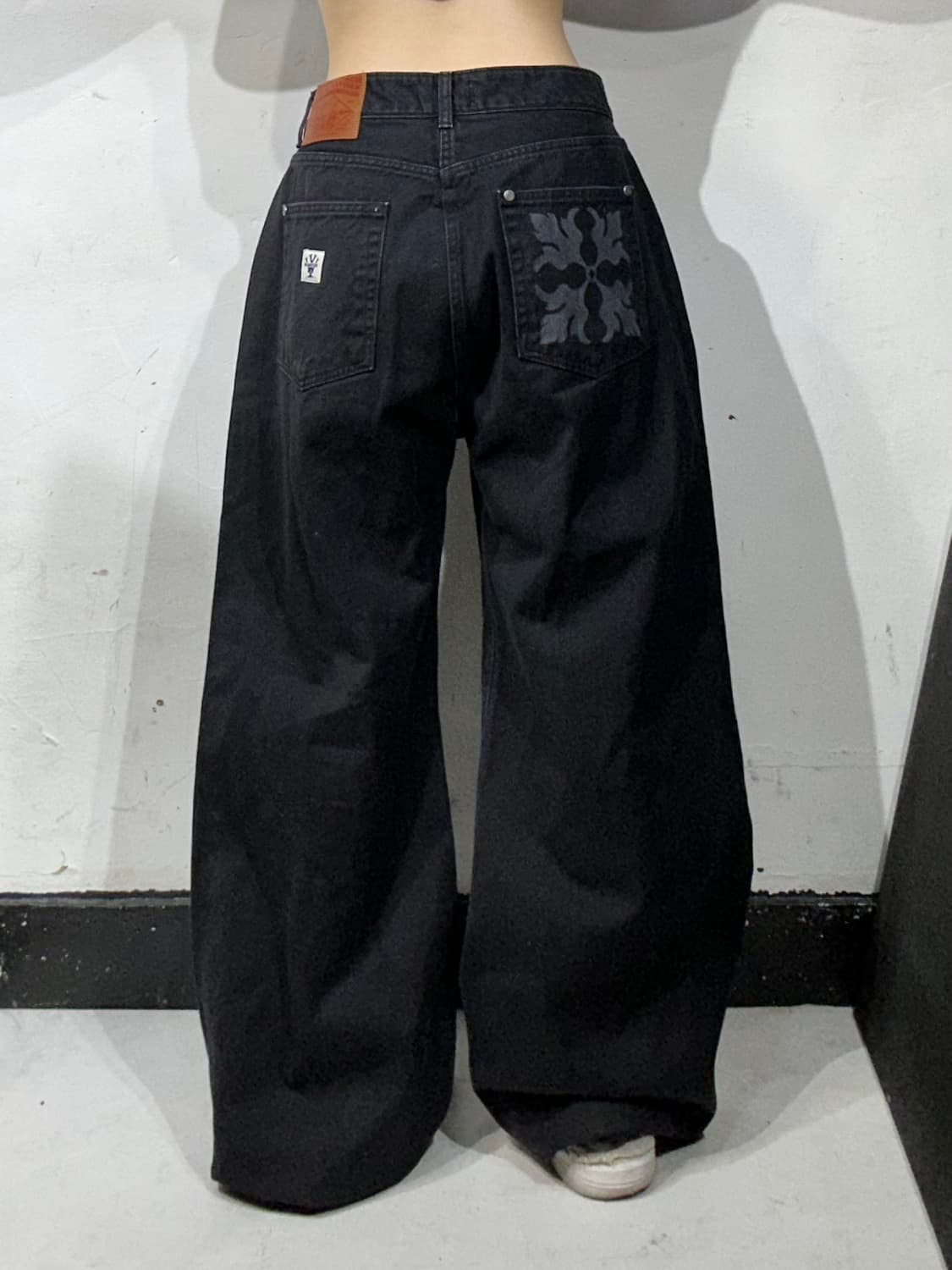 우드먼 흑청 에센셜 와이드 데님 팬츠 청바지 상품이미지3