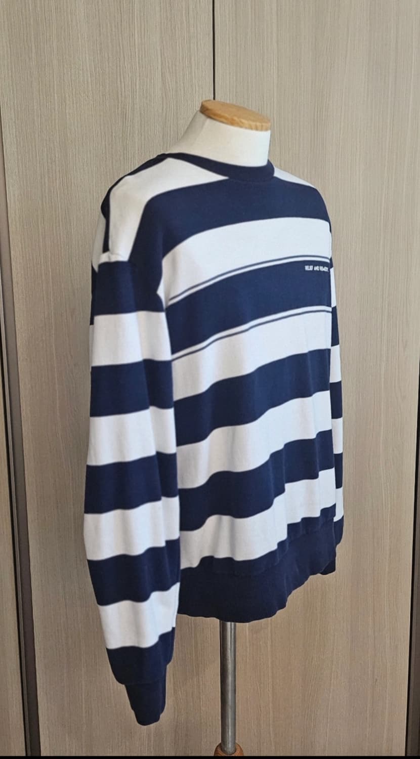 ANDEW 네이비 스트라이프 맨투맨 100 상품이미지4