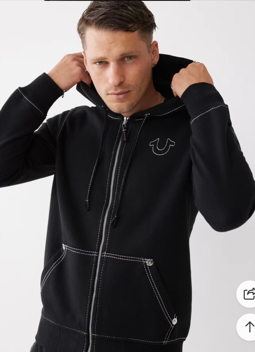 (새상품) 트루릴리젼 블랙 후드집업 M 상품이미지3