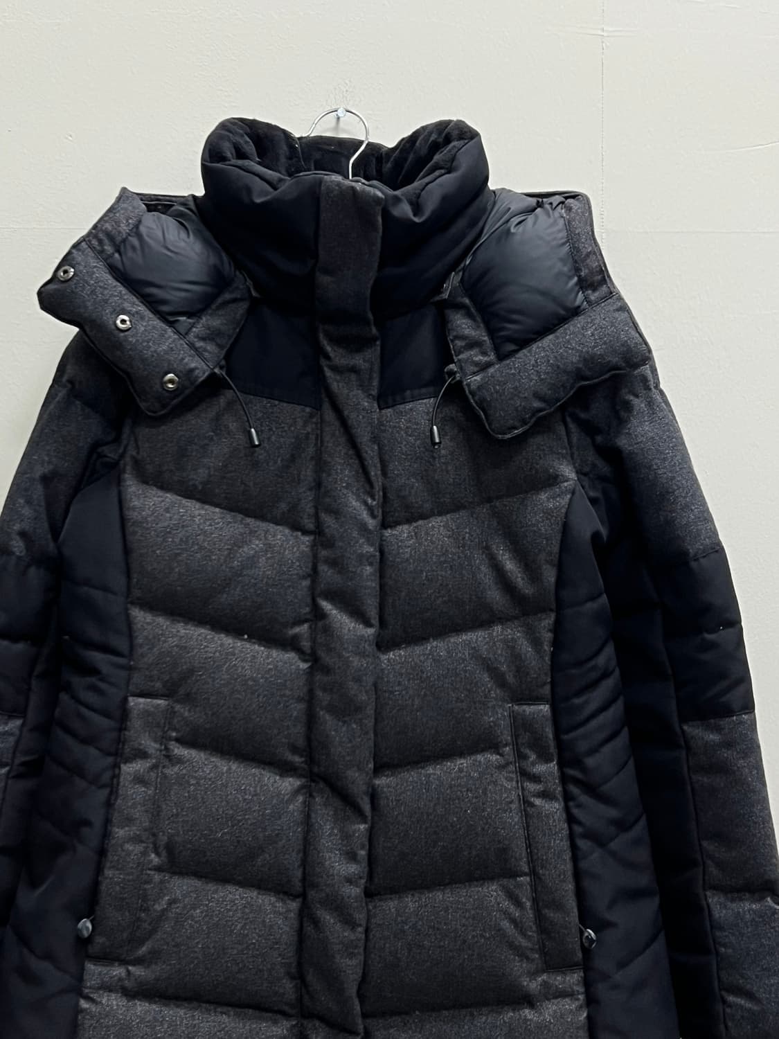 (90) 노스페이스 우먼스 구스다운 롱 패딩 자켓 차콜 상품이미지3