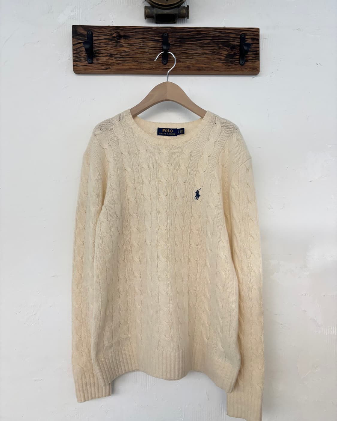 Polo 폴로 랄프로렌 캐시미어 아이보리 케이블 니트 상품이미지2