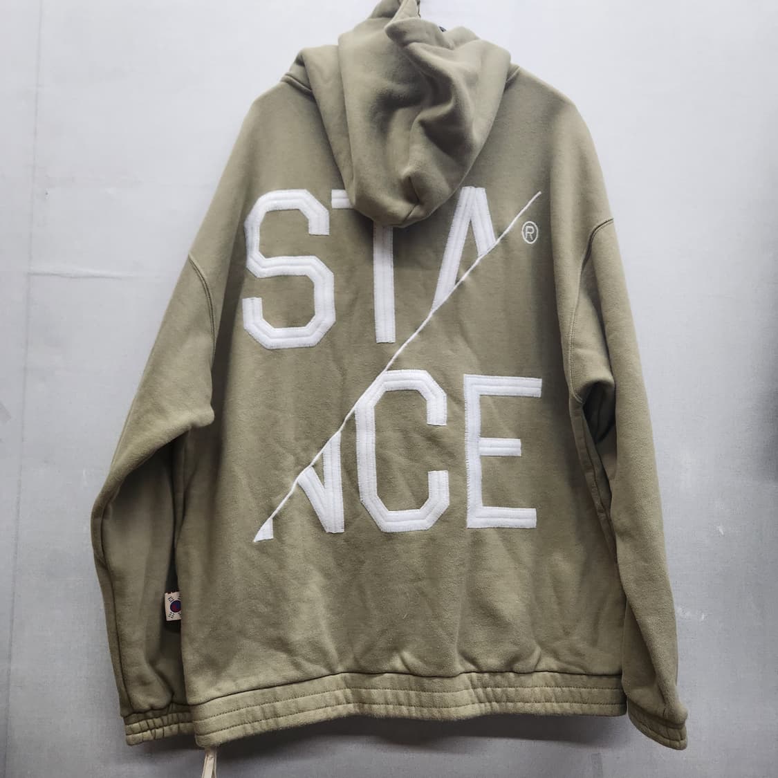 STNC 스텐스 백 빅로고 자수 오버핏 후드티 2XL 상품이미지1