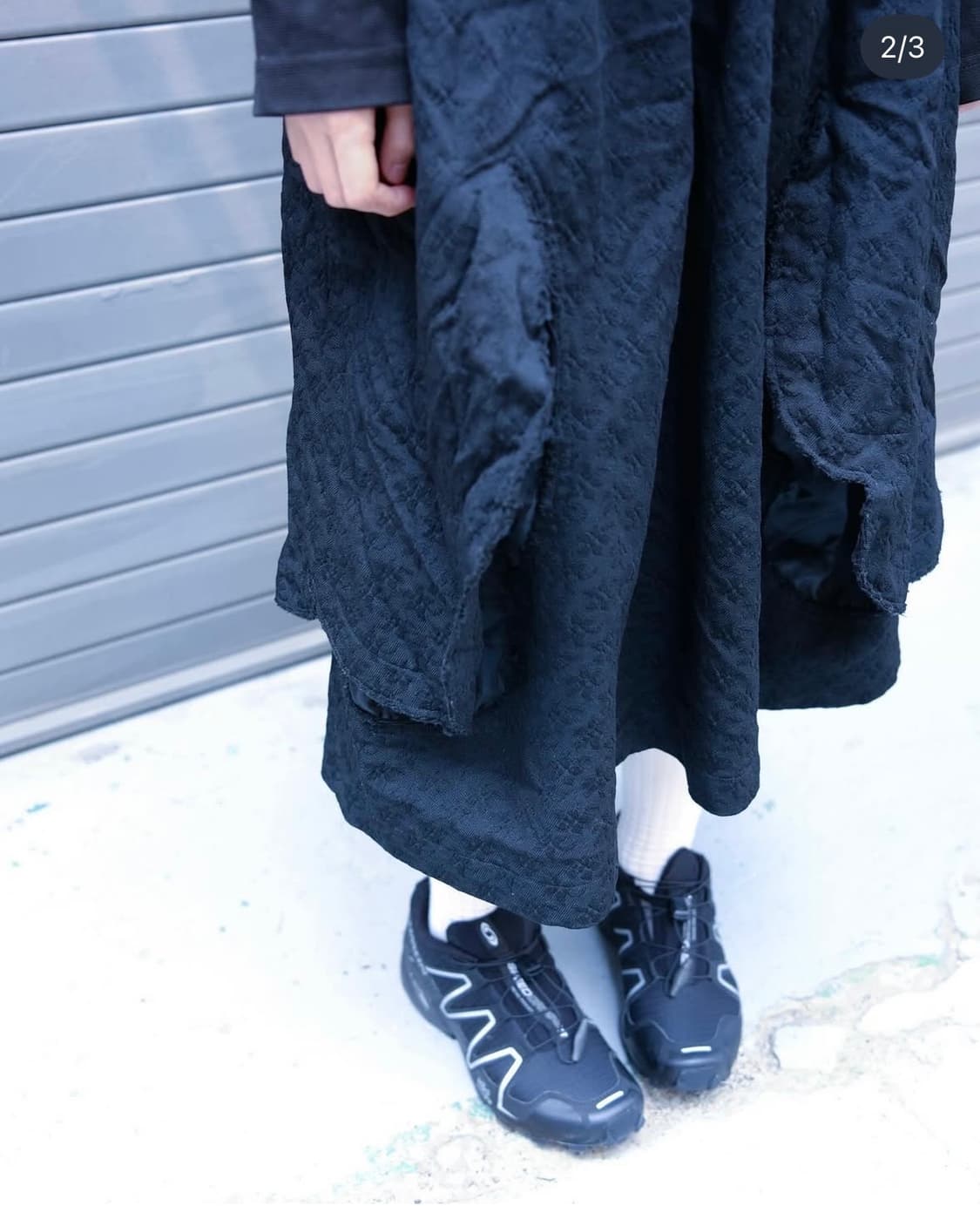 꼼데가르송 입체 플라워 자카드패턴 스커트 상품이미지1