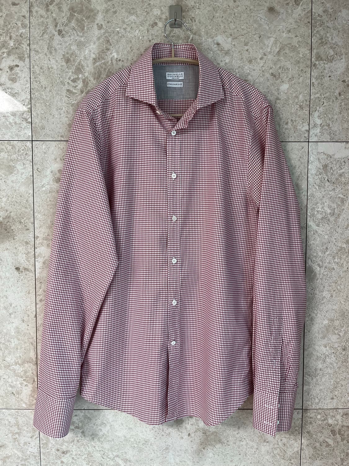브루넬로 쿠치넬리 체크 셔츠 M 정품 상품이미지3
