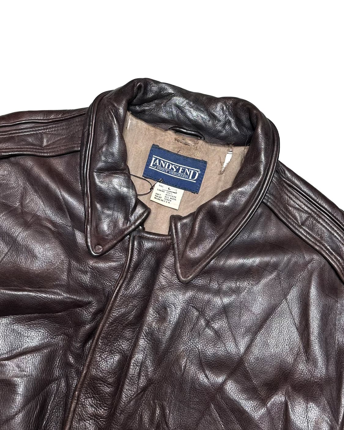 90s 헤비 리얼 레더 A-2 플라이트 자켓 made in usa 상품이미지3