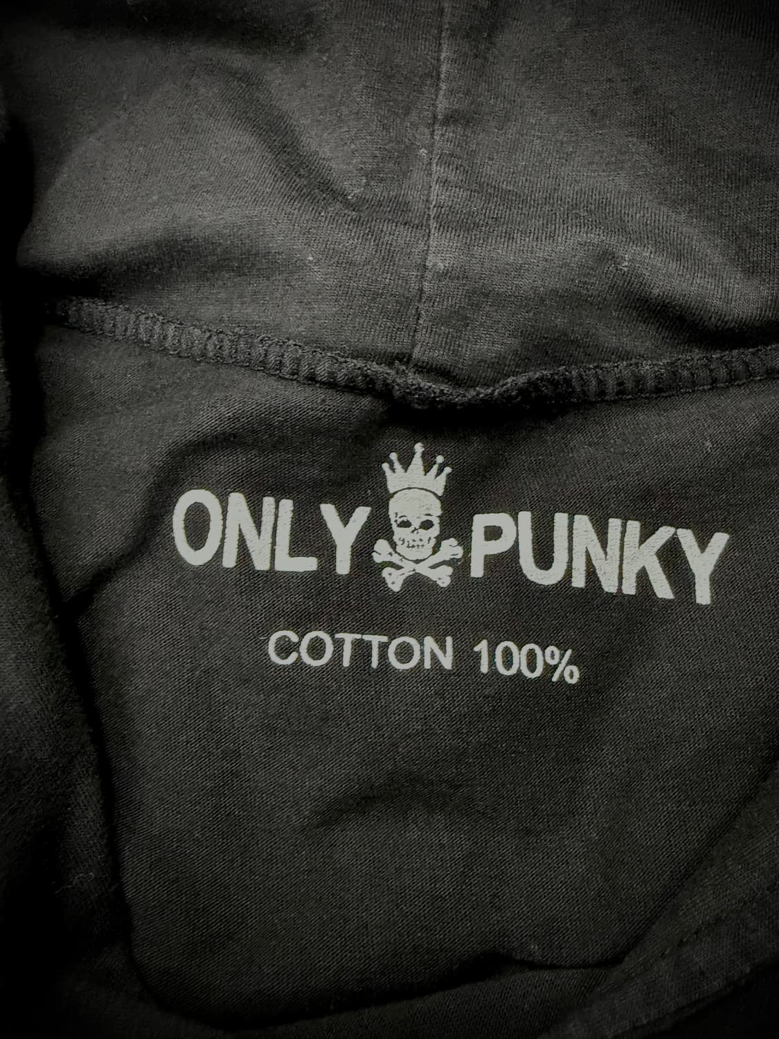ONLY PUNKY 펑크 프린팅 레이스 레이어드 블랙 반팔 후드티  상품이미지10