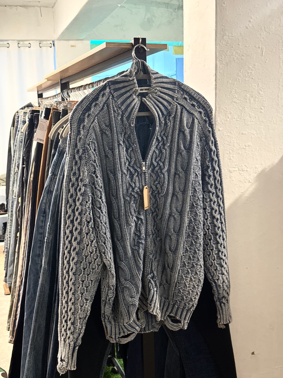 BIRTHDAY 빈티지 케이블 니트 집업 상품이미지9