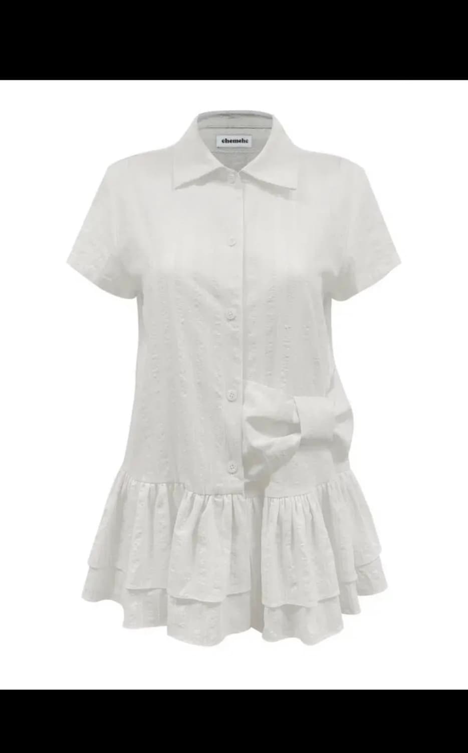 체메씨 보우 프릴 쁘띠 셔츠 bow frill petit shirt 상품이미지1