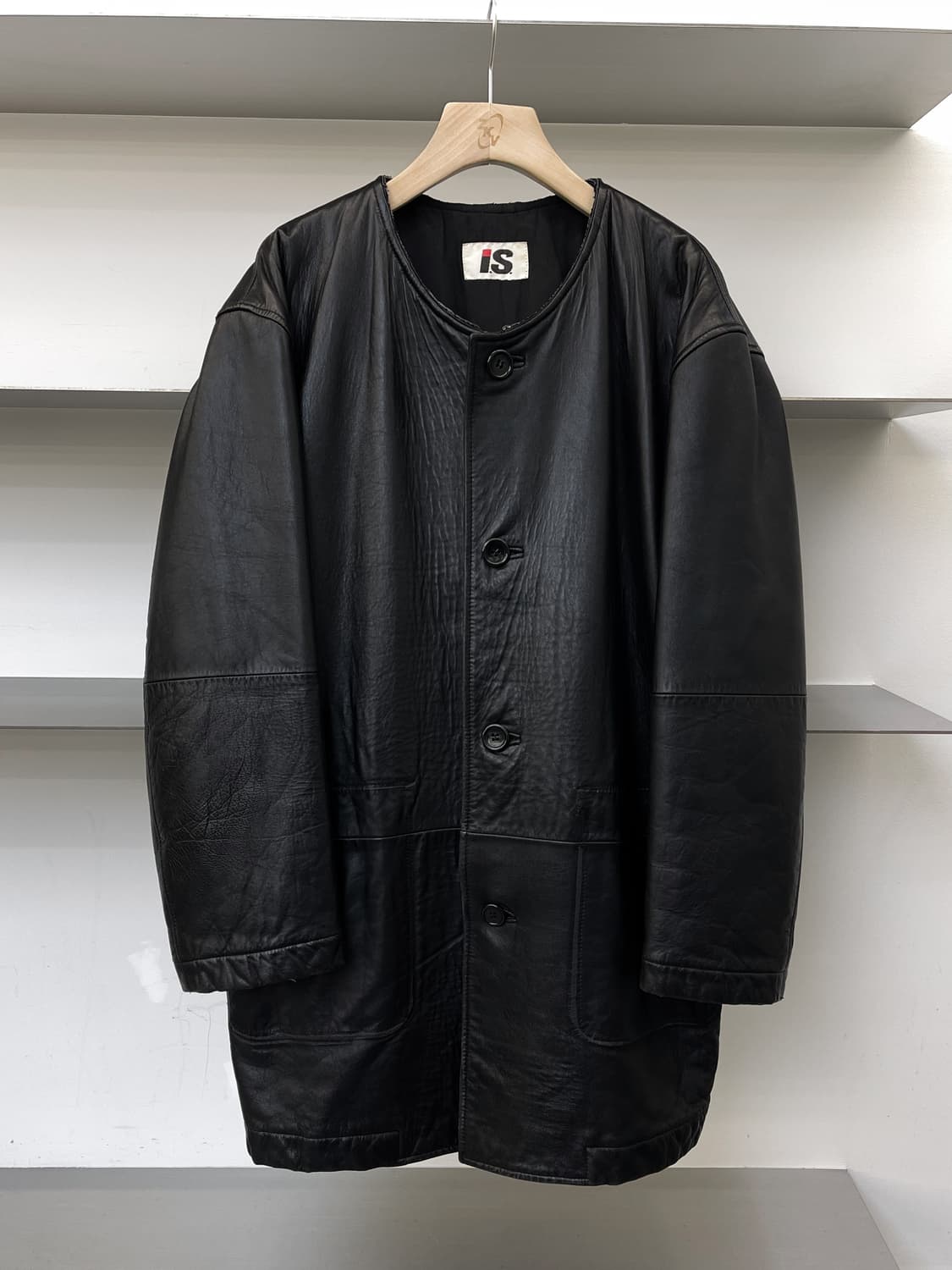 이세이미야케 스포츠 90s I.S 램 레더 코트 상품이미지1