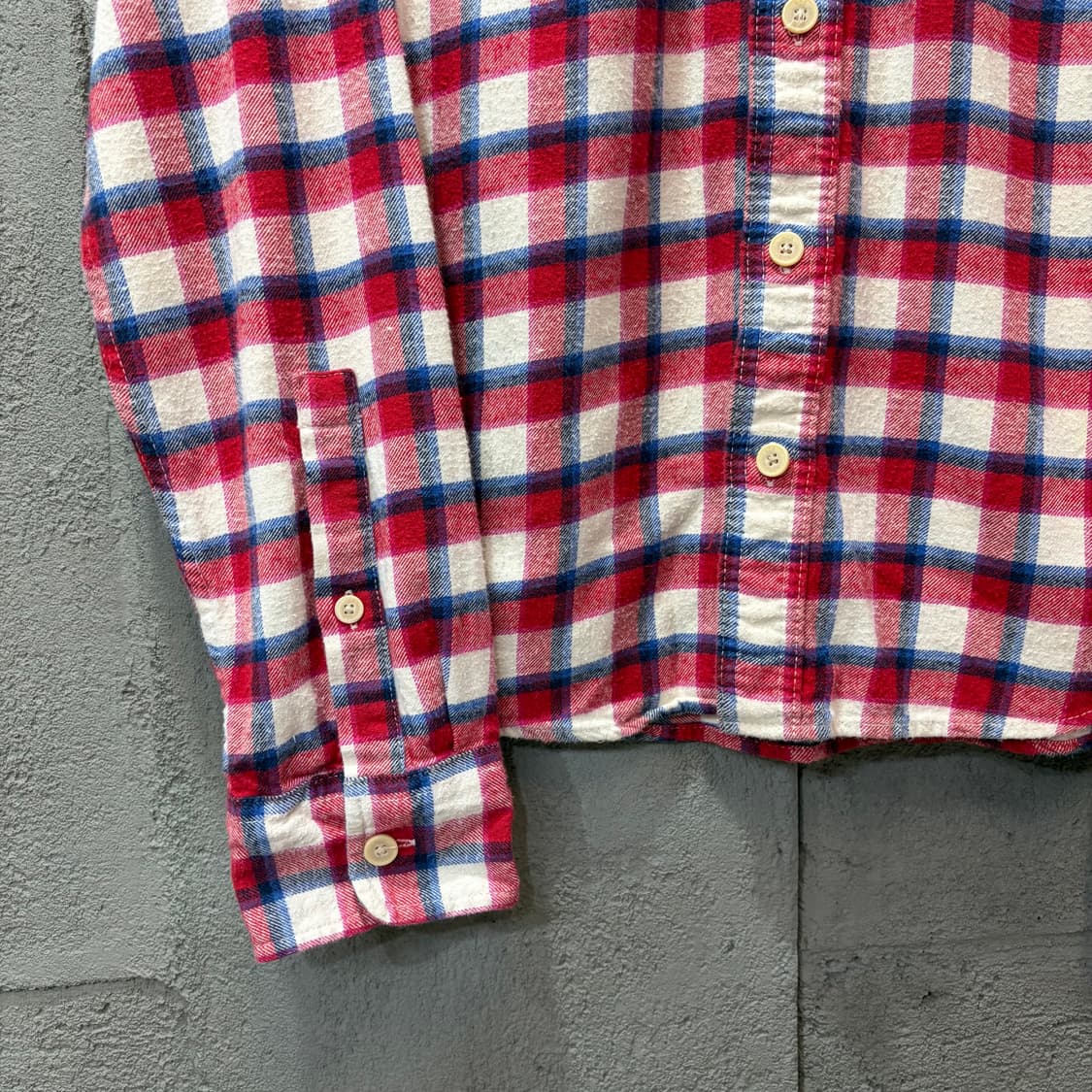 Hollister 레드 체크 플란넬 셔츠 (M) 상품이미지5