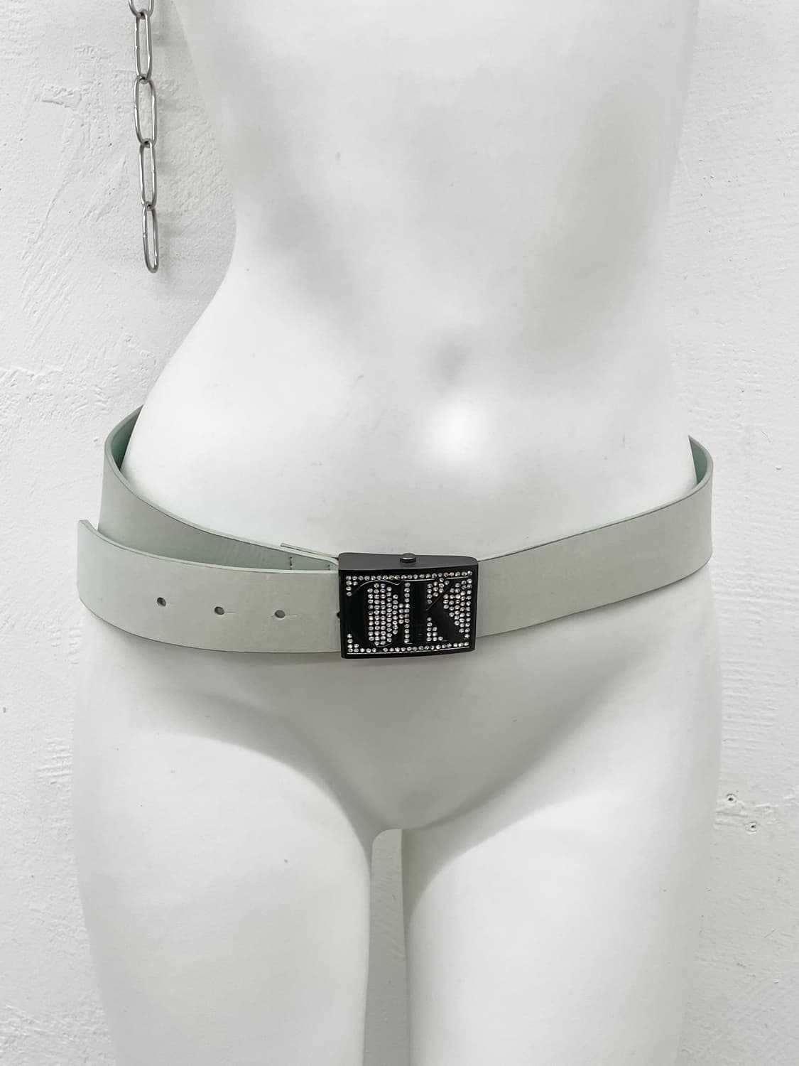 ck 캘빈클라인 리얼레더 민트 큐빅 버클 벨트 *레어 상품이미지2