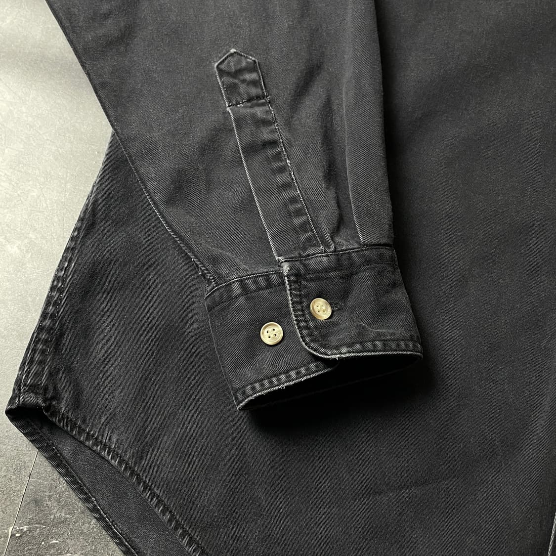 REAL CLOTHES 빈티지 다운버튼 블랙 코튼 셔츠 A00665 상품이미지6