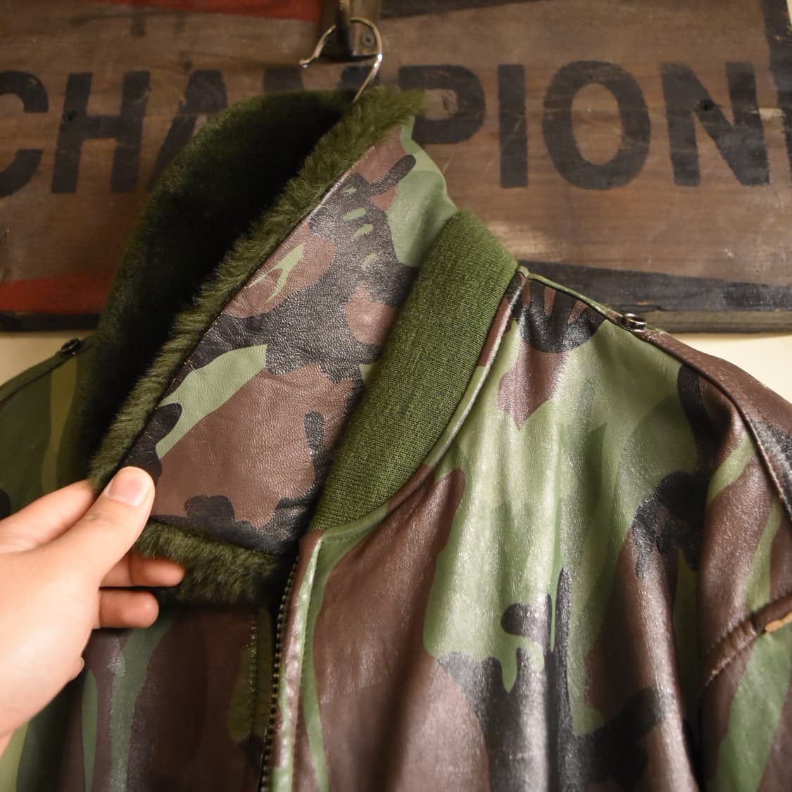 우드랜드 카모 가죽 플라이트 자켓 (105) 상품이미지6