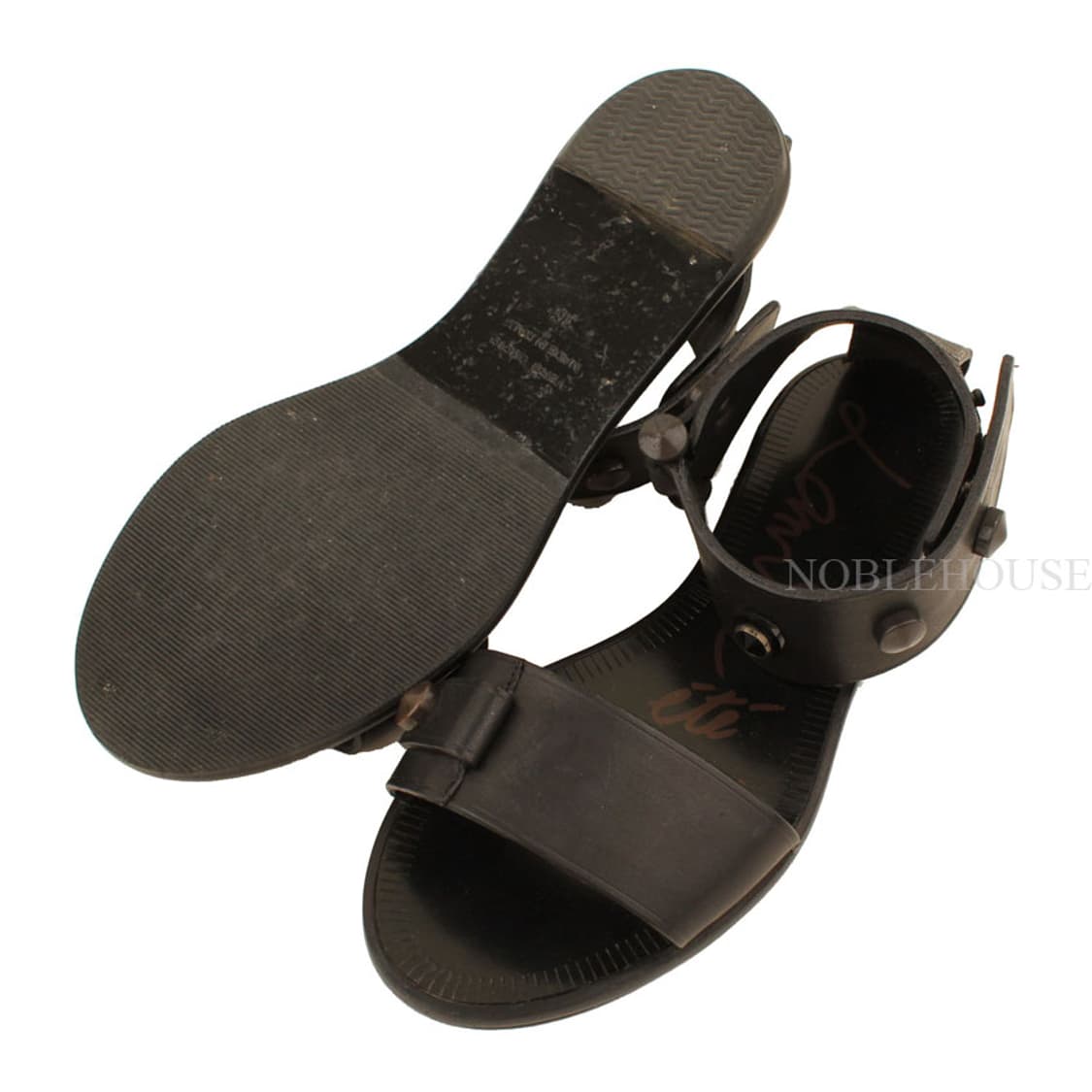 랑방 에떼 블랙 스터드 앵클스트랩 플랫샌들 36 상품이미지4