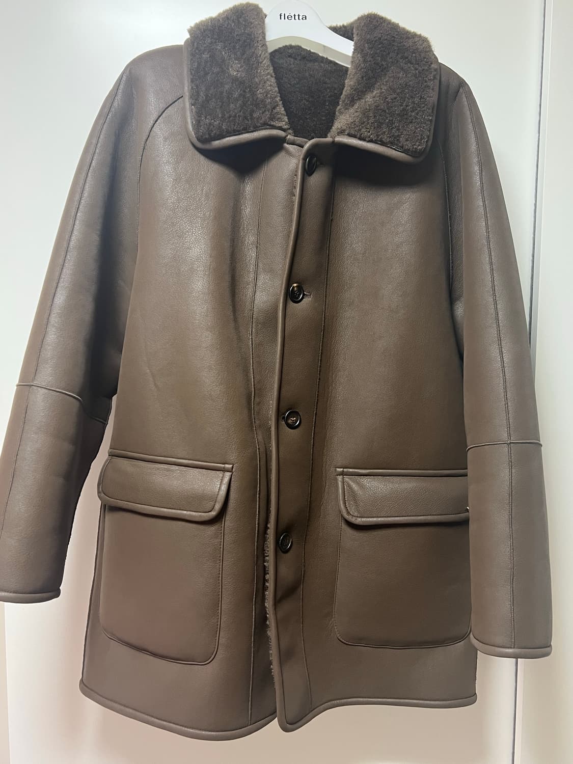 호와스 허그 리버시블 무스탕 초코 브라운 판매 상품이미지1