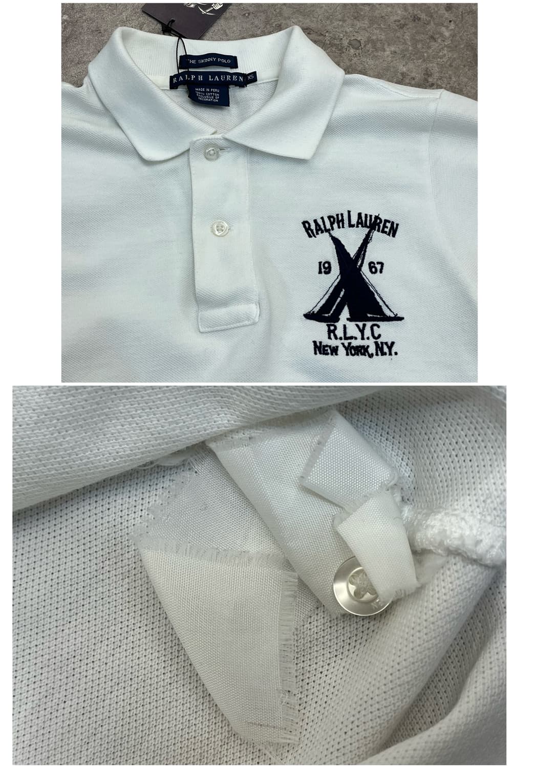폴로 랄프로렌 반팔 카라티 화이트 XS #csz2745 상품이미지3