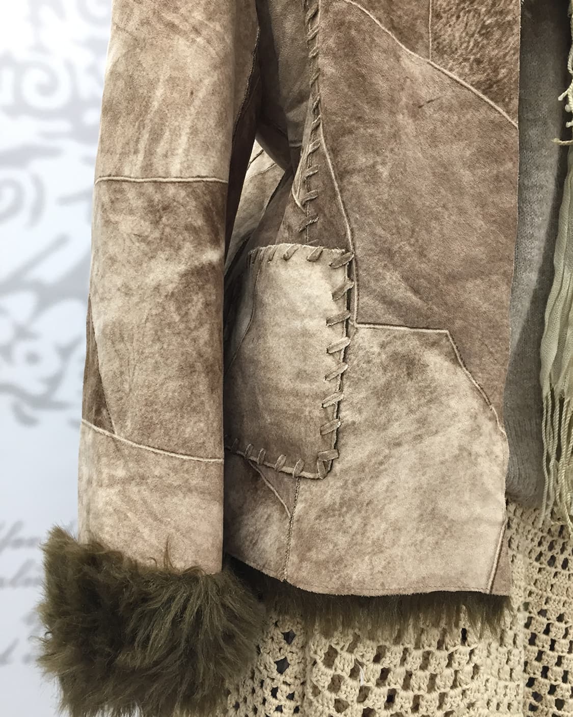 Patch work pigskin shearling jacket 상품이미지4