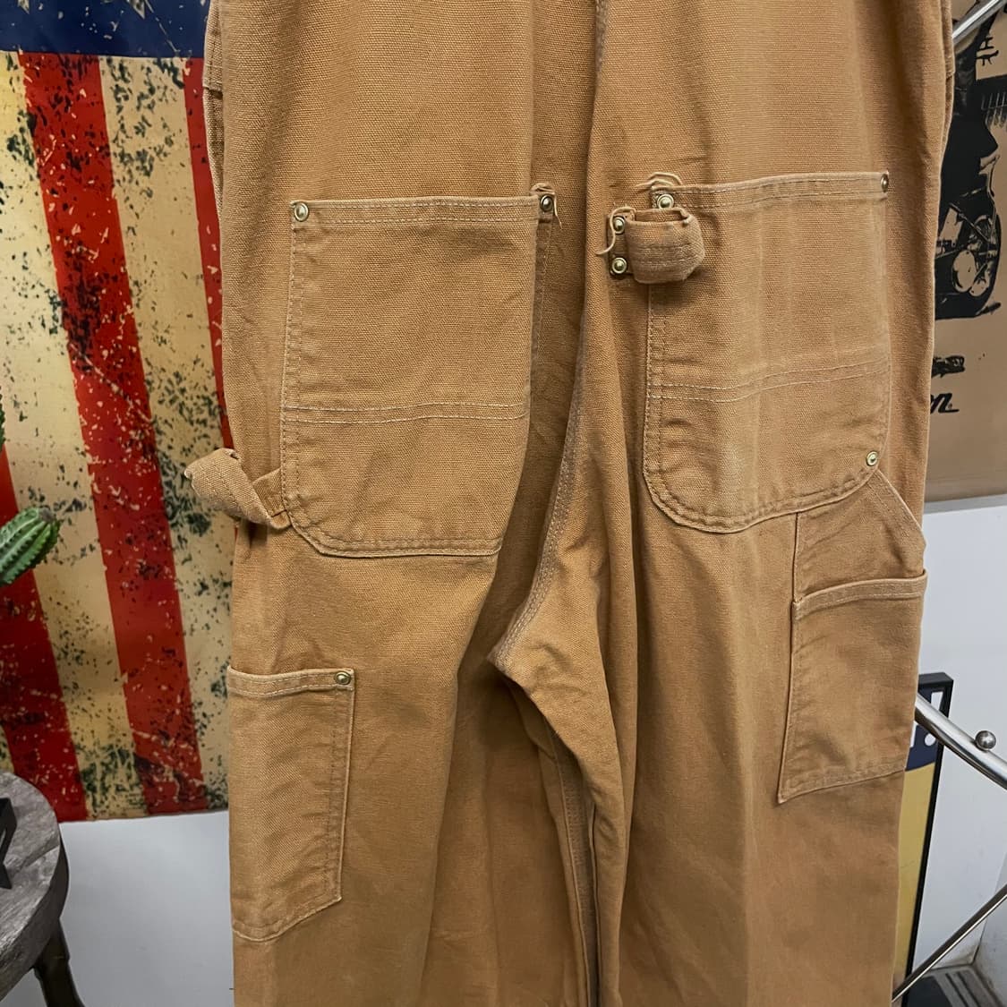 90s 칼하트 오리지널 워크 웨어 더블니 오버롤 데님 멜빵 상품이미지8