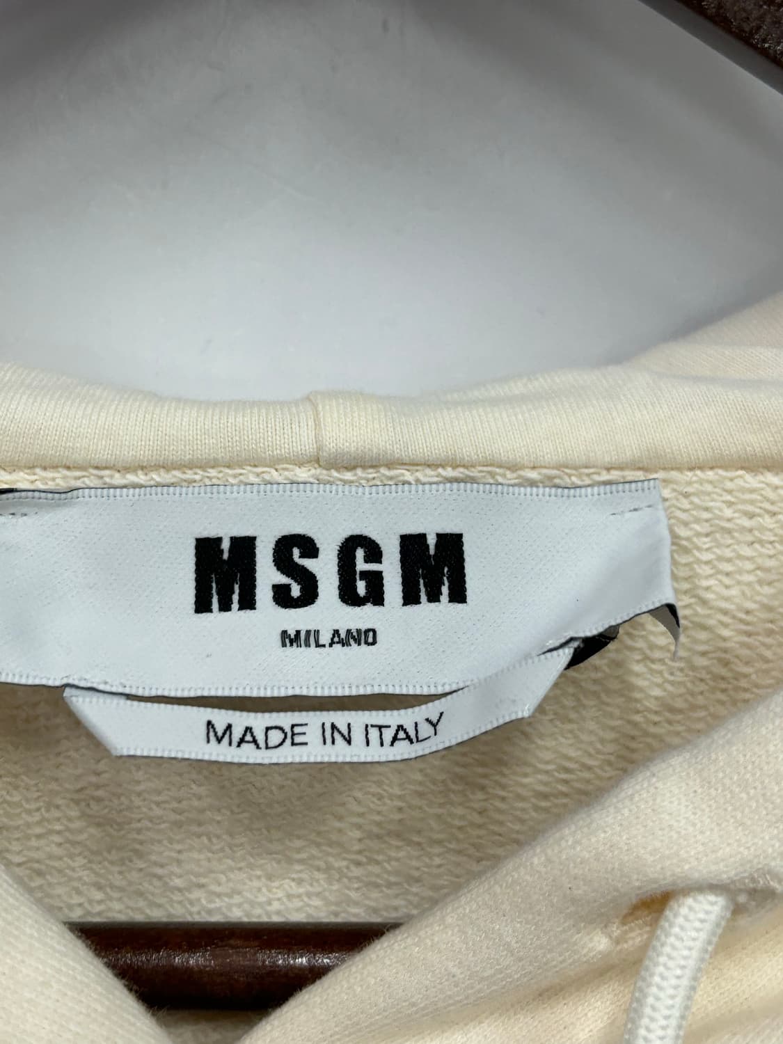 MSGM 밀라노 로고 아이보리색 후드티 상품이미지2