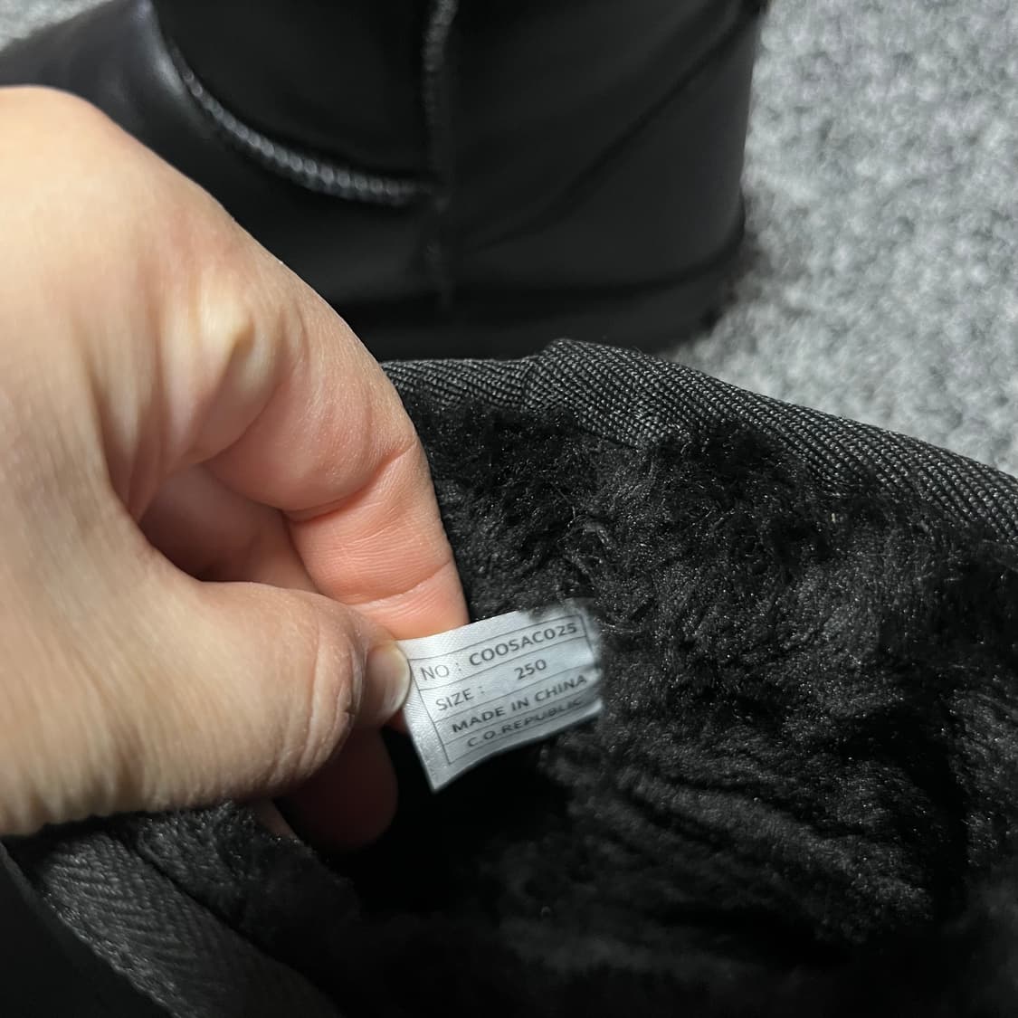 커스텀어클락 COCL 어그 부츠 블랙 250 상품이미지2