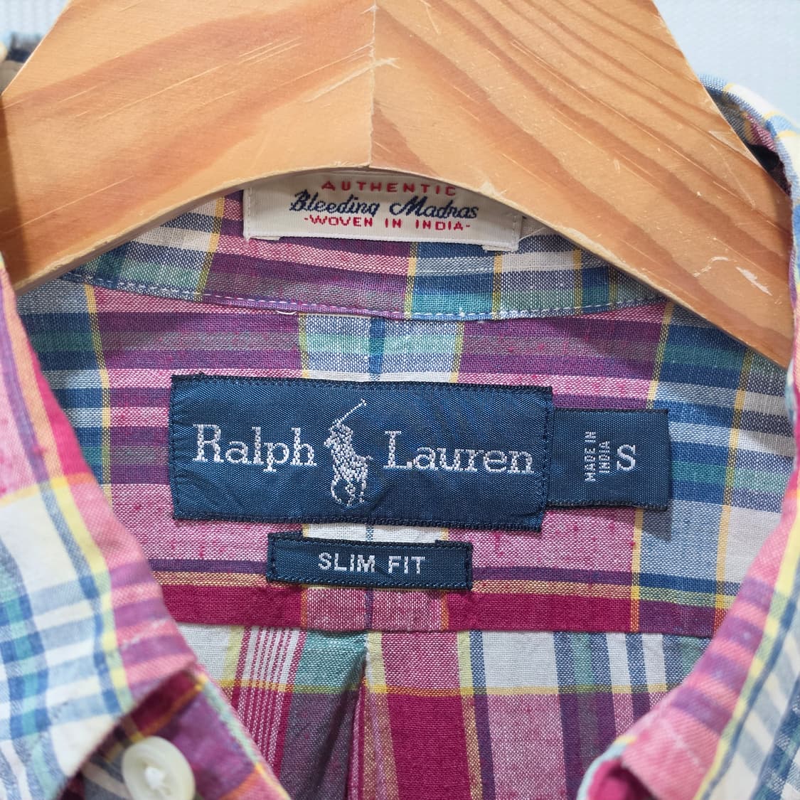 랄프로렌 마드라스 슬림핏 체크셔츠- S 상품이미지7