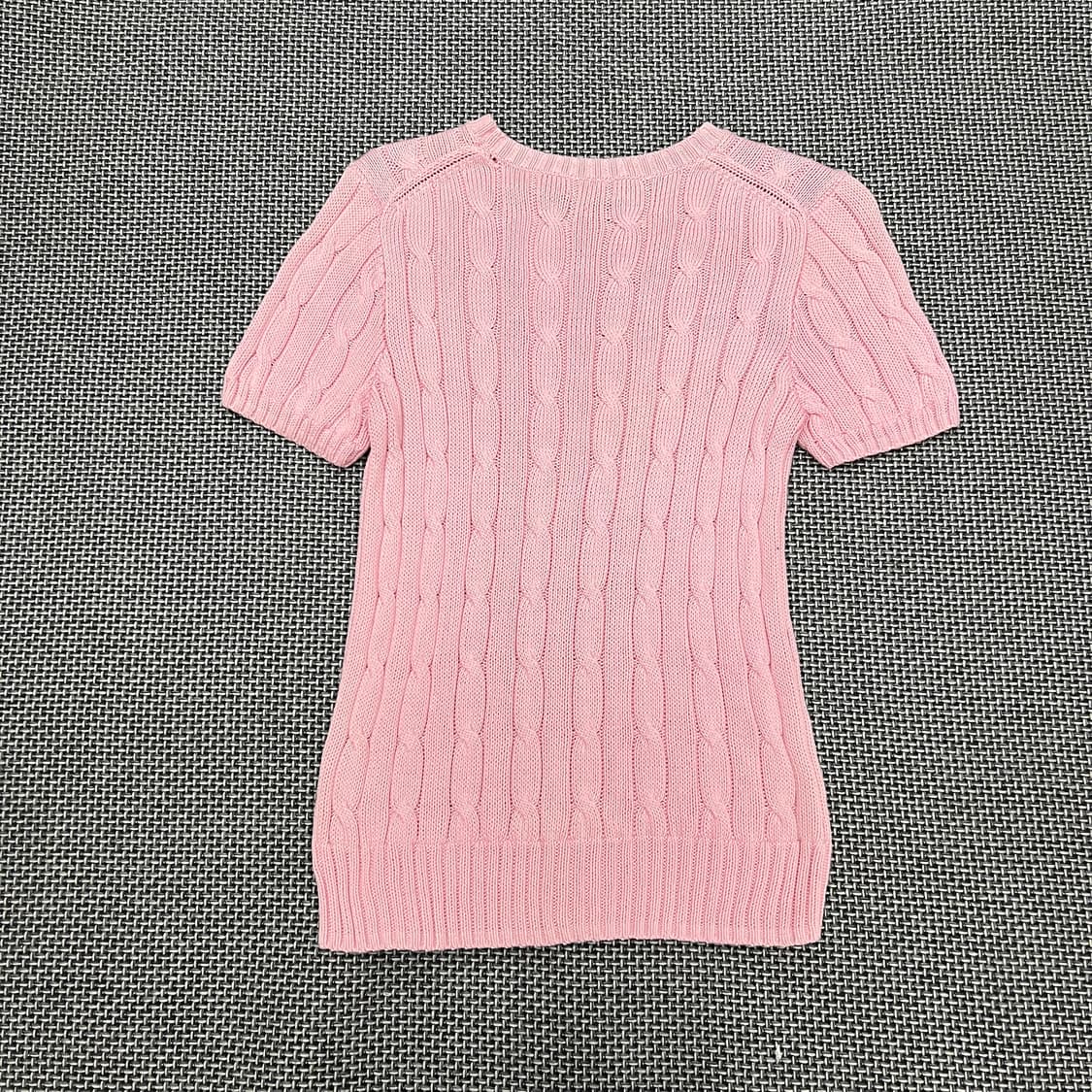 폴로 핑크 케이블 반팔니트 상품이미지3