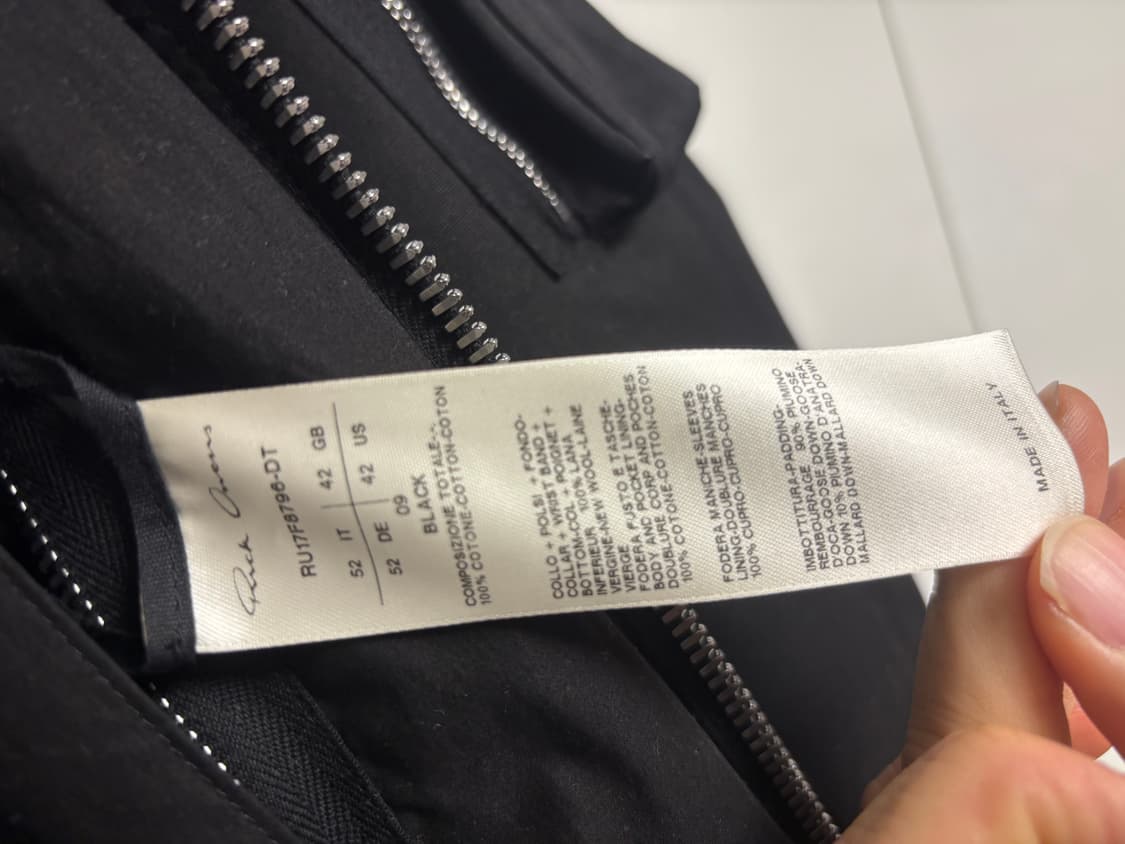 릭오웬스 구스다운 봄버 자켓 상품이미지4