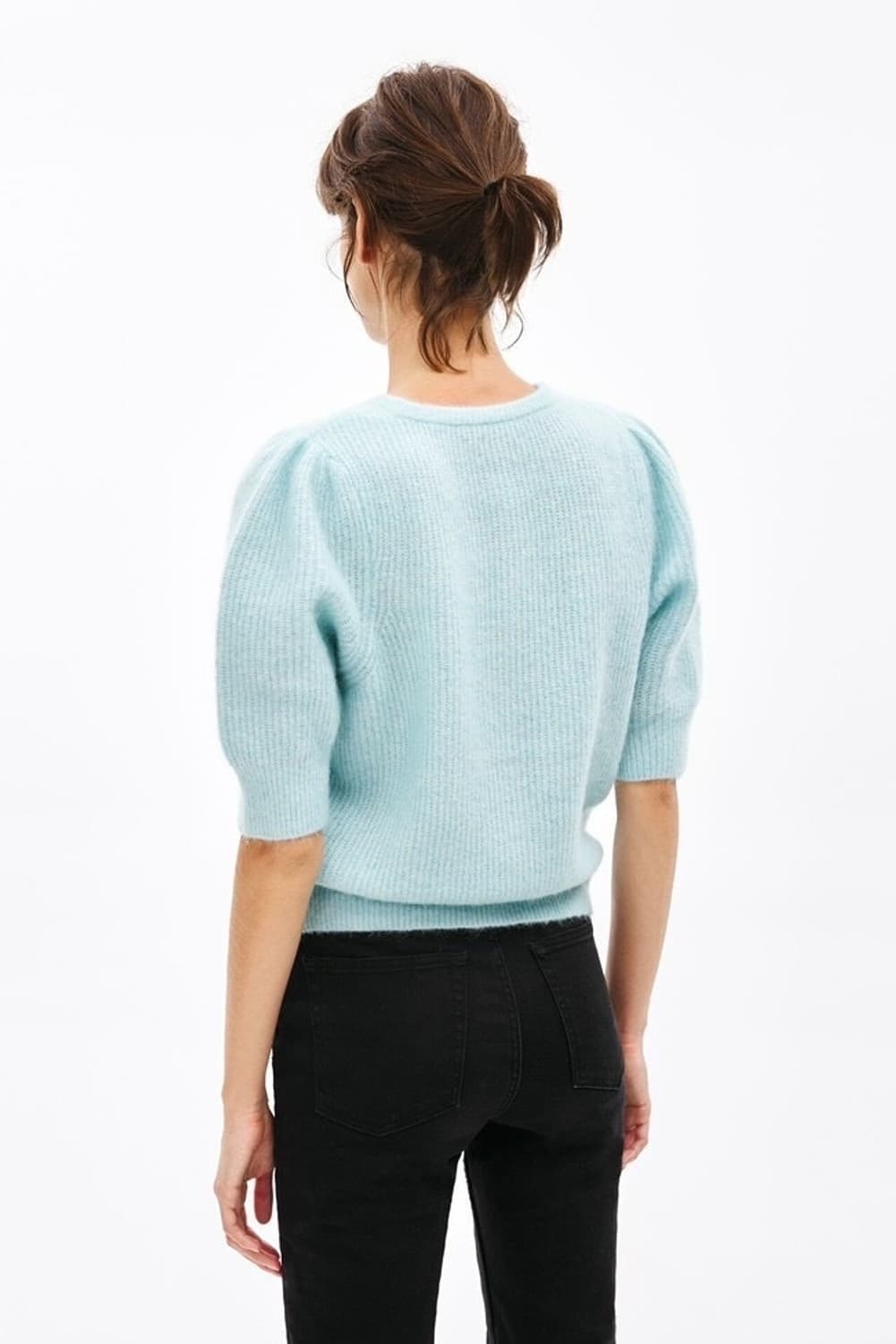 빔바이롤라 모헤어 숏 슬리브 가디건 피치 컬러 상품이미지3