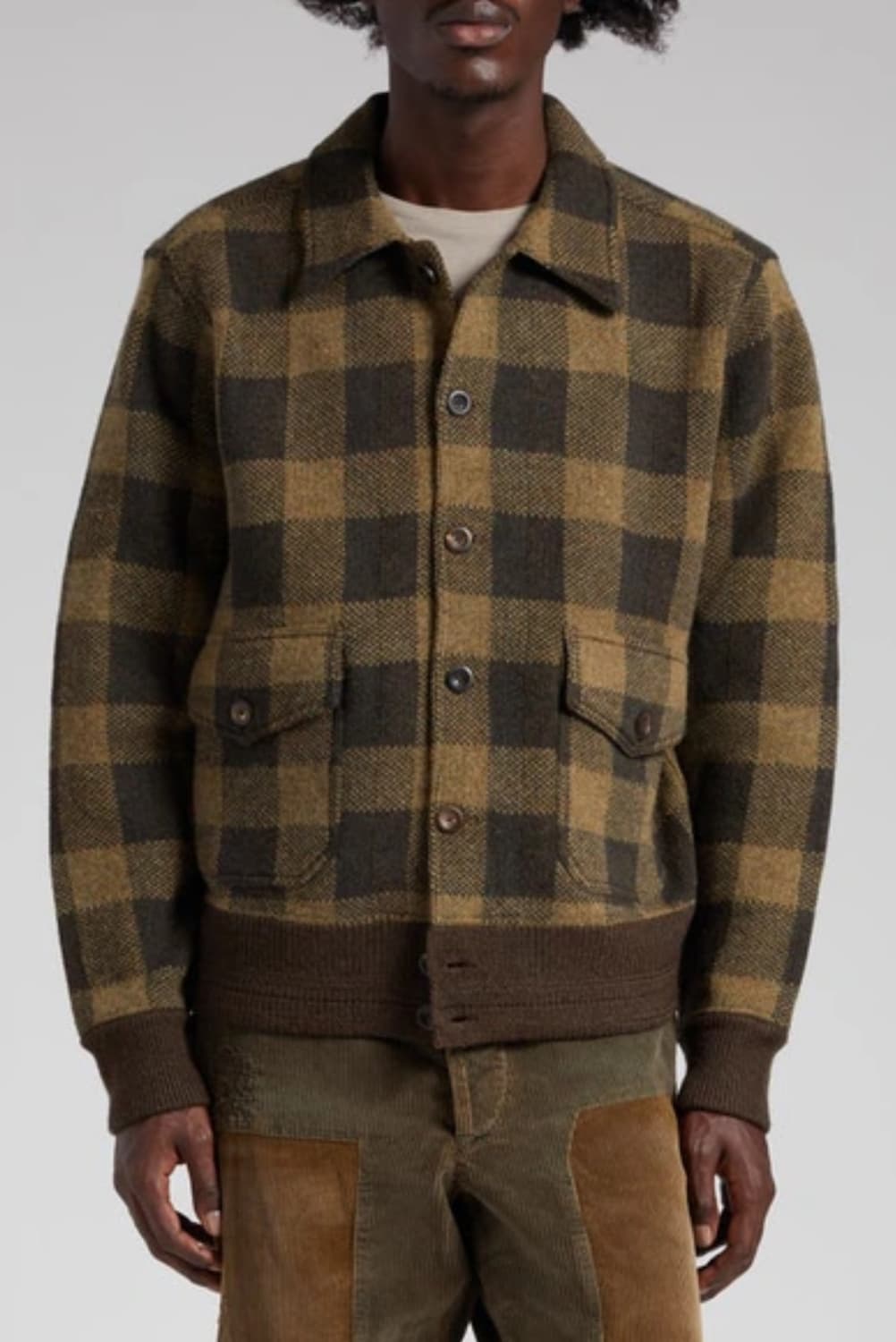 [L] RRL 더블알엘 버팔로 체크 울 자켓 브라운 상품이미지10