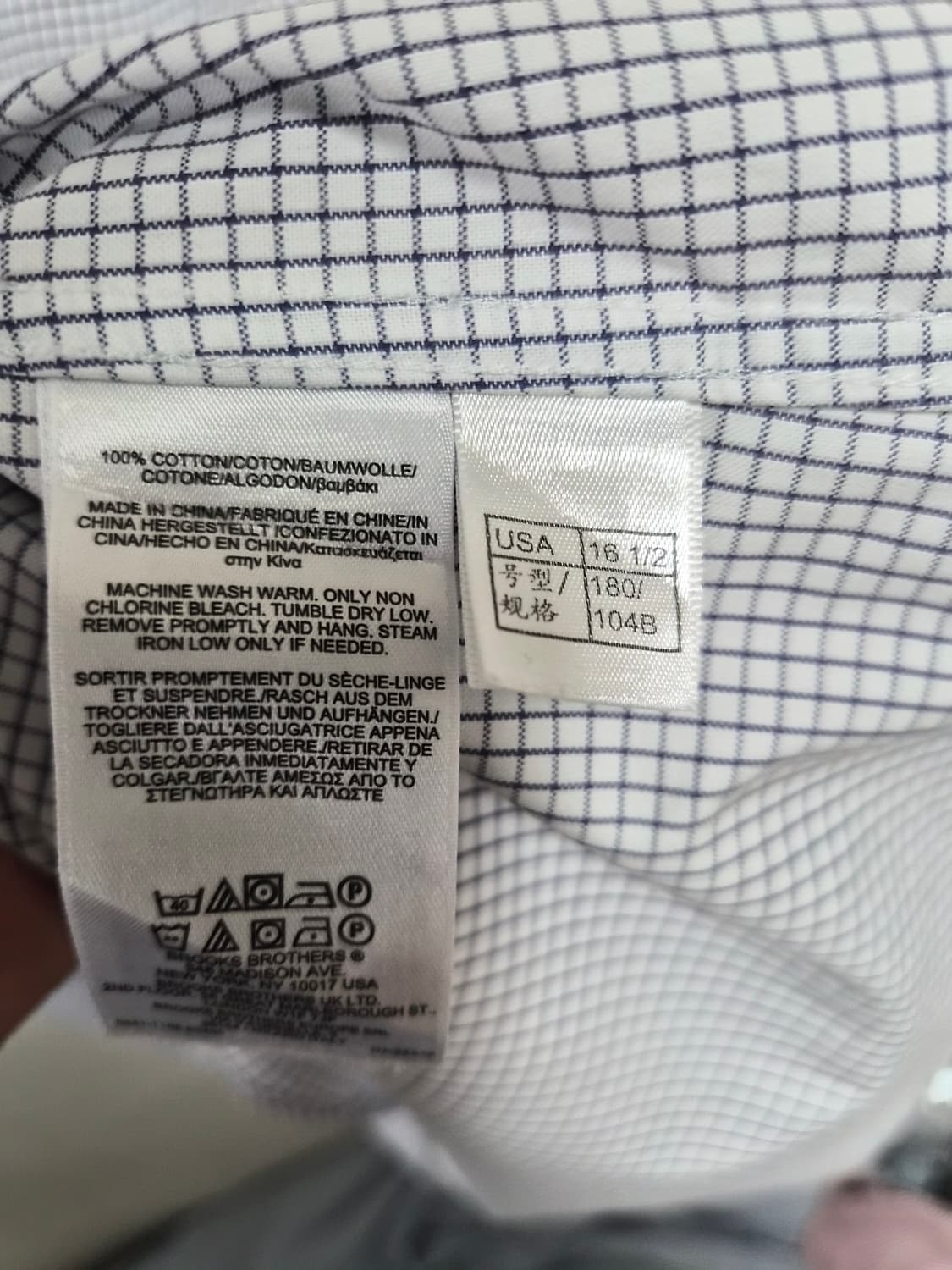 브룩스브라더스 화이트 체크 셔츠 XL - S379 상품이미지5