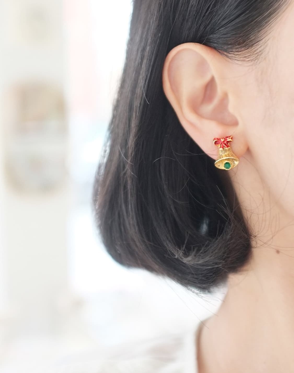 1980s  크리스마스 종 빈티지귀걸이 빈티지귀찌  상품이미지2